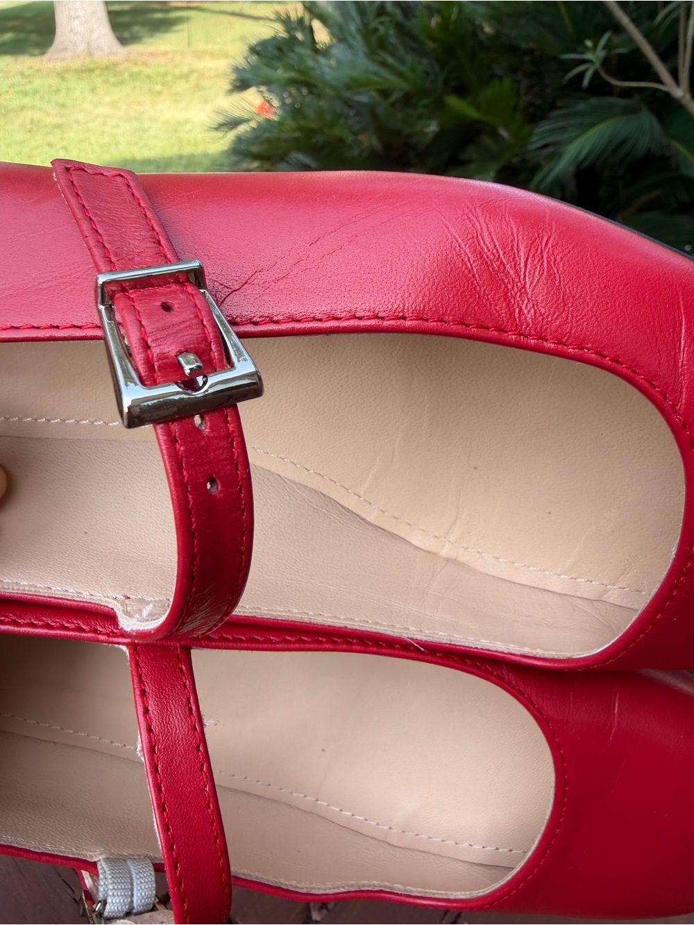 ALOHAS Por Do Sol Red Leather Mary Jane Ballet Flats EU 37 US 6.5 $190 - Picture 15 of 15